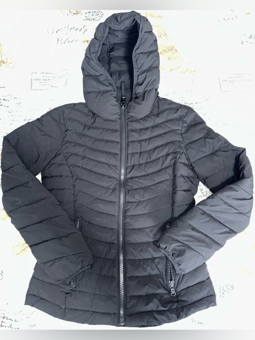 New Calvin Klein Women’s Black Hooded Puffer Jacket XS Lightweight & Warm Coat